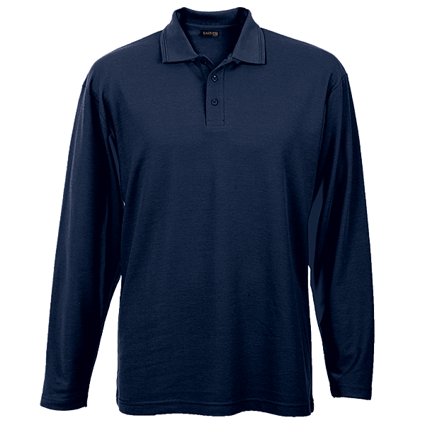 175g Pique Knit Long Sleeve Golfer Mens