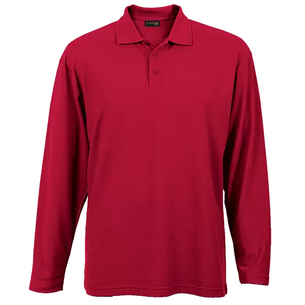 175g Pique Knit Long Sleeve Golfer Mens