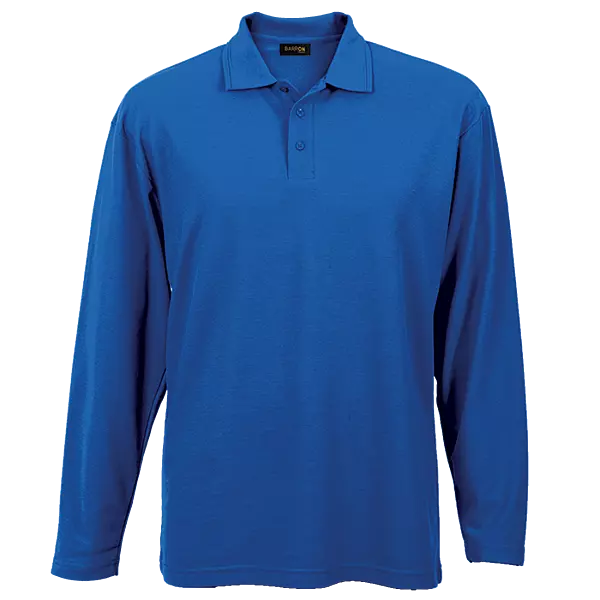 175g Pique Knit Long Sleeve Golfer Mens