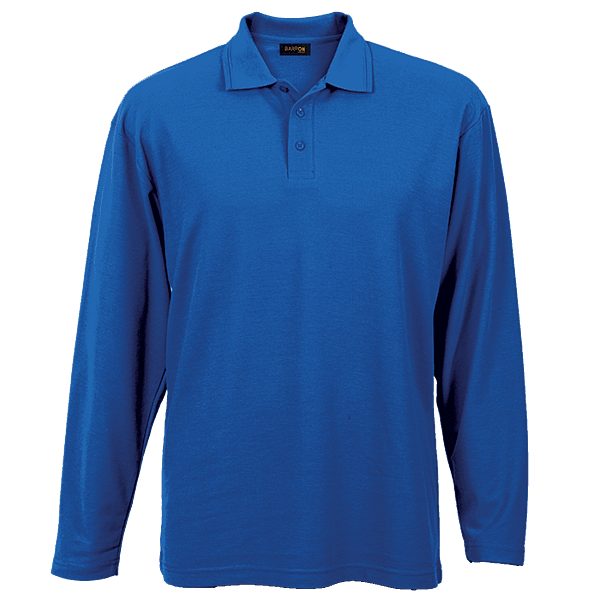 175g Pique Knit Long Sleeve Golfer Mens