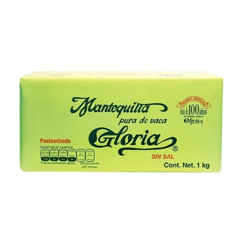 GLORIA MANTEQUILLA SIN SAL EN BARRA 1 KG