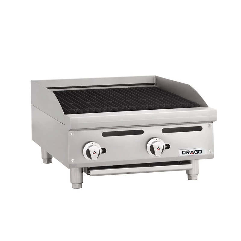 Asador 24 pulgadas Silver gas LP radiantes de acero inoxidable GPAS-02-00 marca DRAGO
