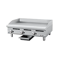 Plancha de 3 quemadores, placa de acero 1/2" de grosor, gas LP GPPL-03-00