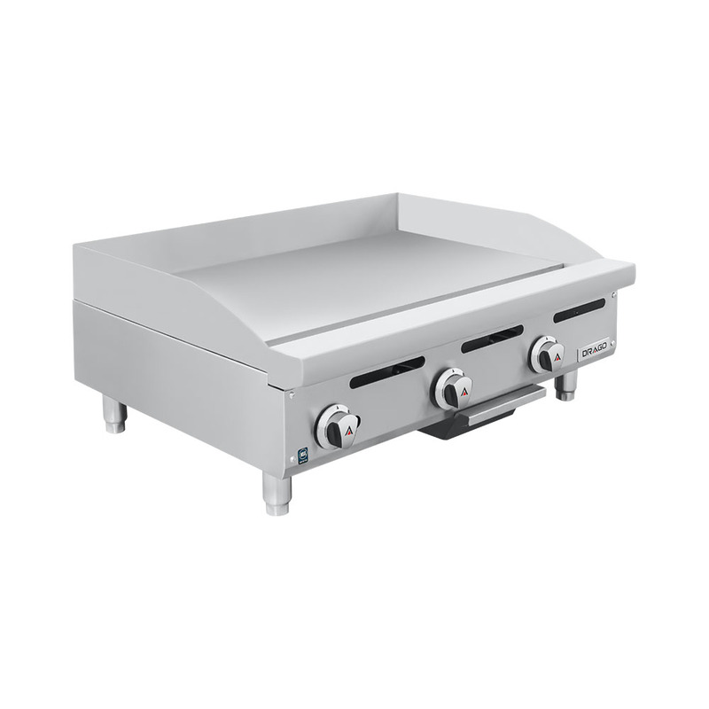 Plancha de 3 quemadores, placa de acero 1/2" de grosor, gas LP GPPL-03-00