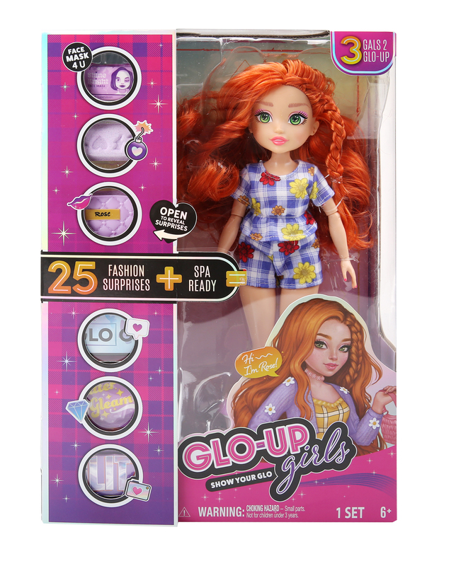 GLO UP GIRLS Doll + 25 FASHION SUPRICES + SPA - Rose