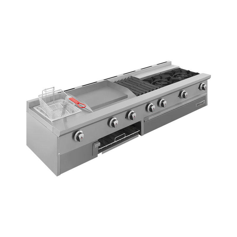 Estufa universal de mesa Slim 2 quemadores asador planca freidora y gratinador