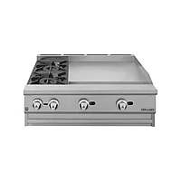 Parrilla de 2 quemadores y plancha de 2 pies