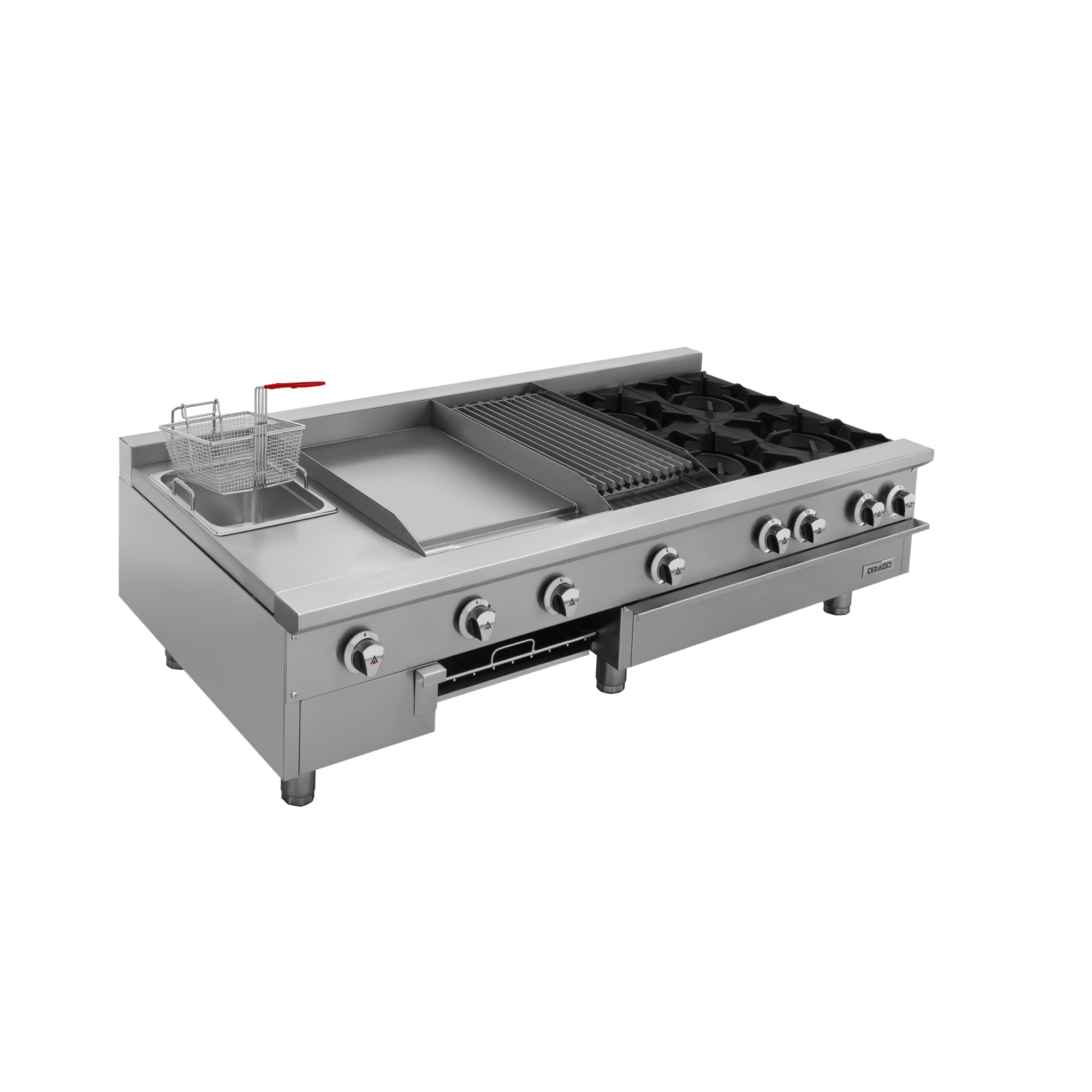 Estufa universal de mesa 4 quemadores asador plancha freidora y gratinador GPA-421-VE