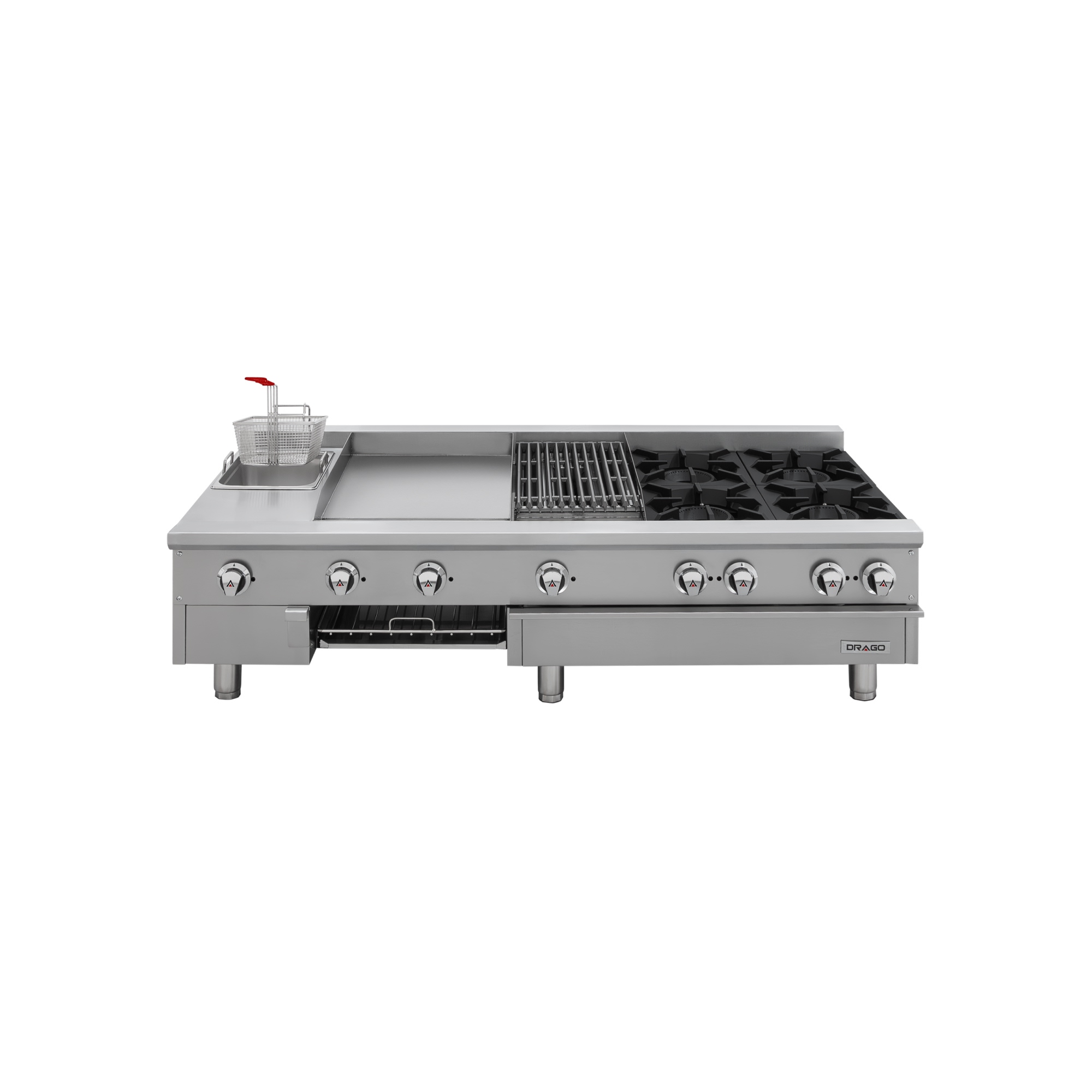 Estufa universal de mesa 4 quemadores asador plancha freidora y gratinador GPA-421-VE