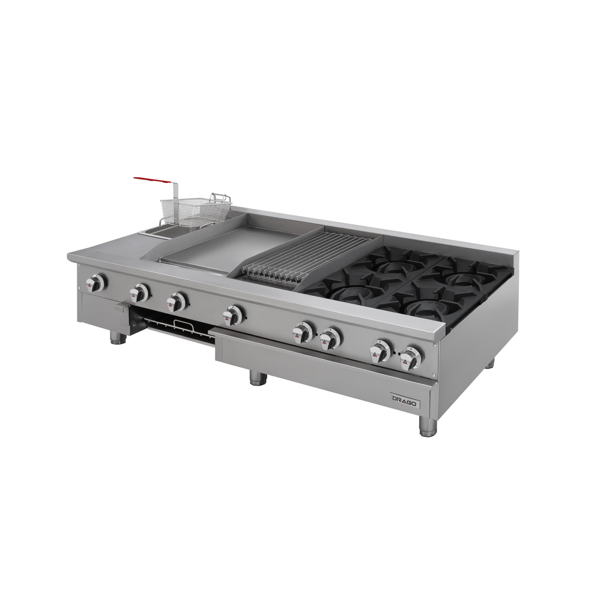 Estufa universal de mesa 4 quemadores asador plancha freidora y gratinador GPA-421-VE
