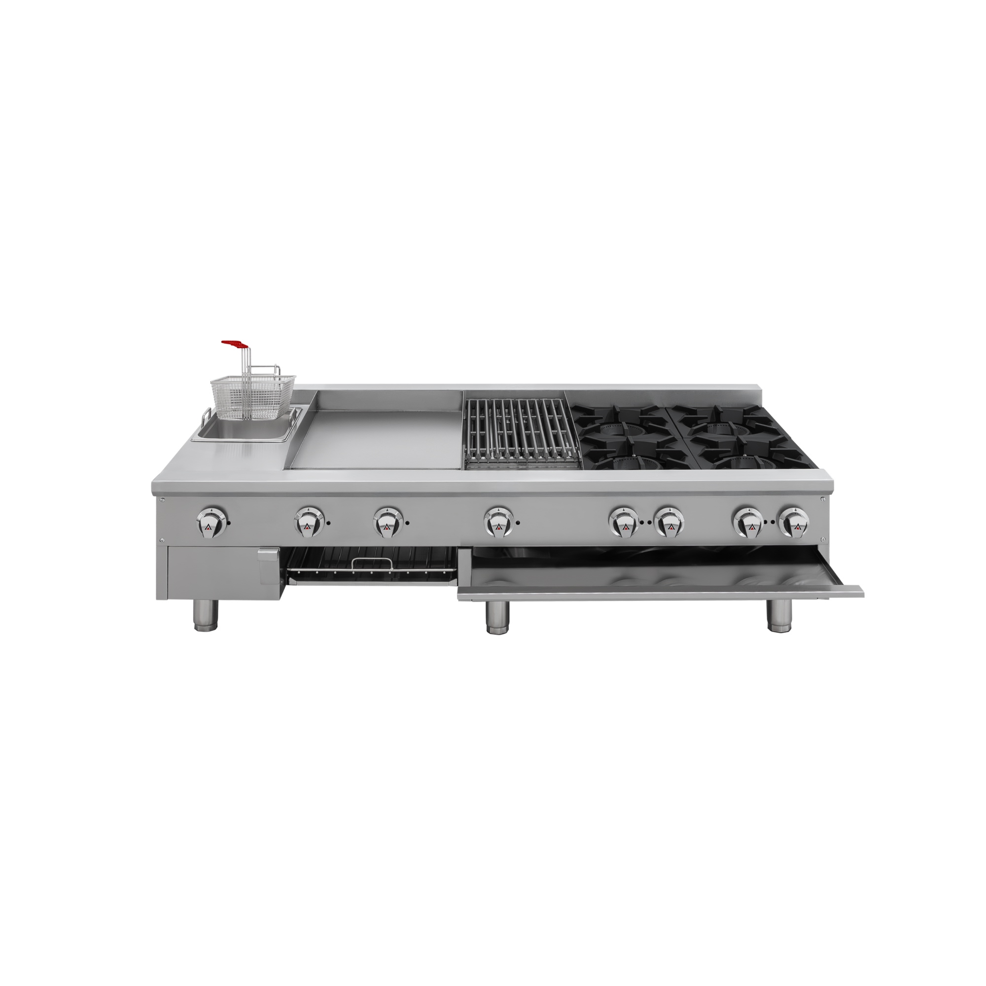 Estufa universal de mesa 4 quemadores asador plancha freidora y gratinador GPA-421-VE