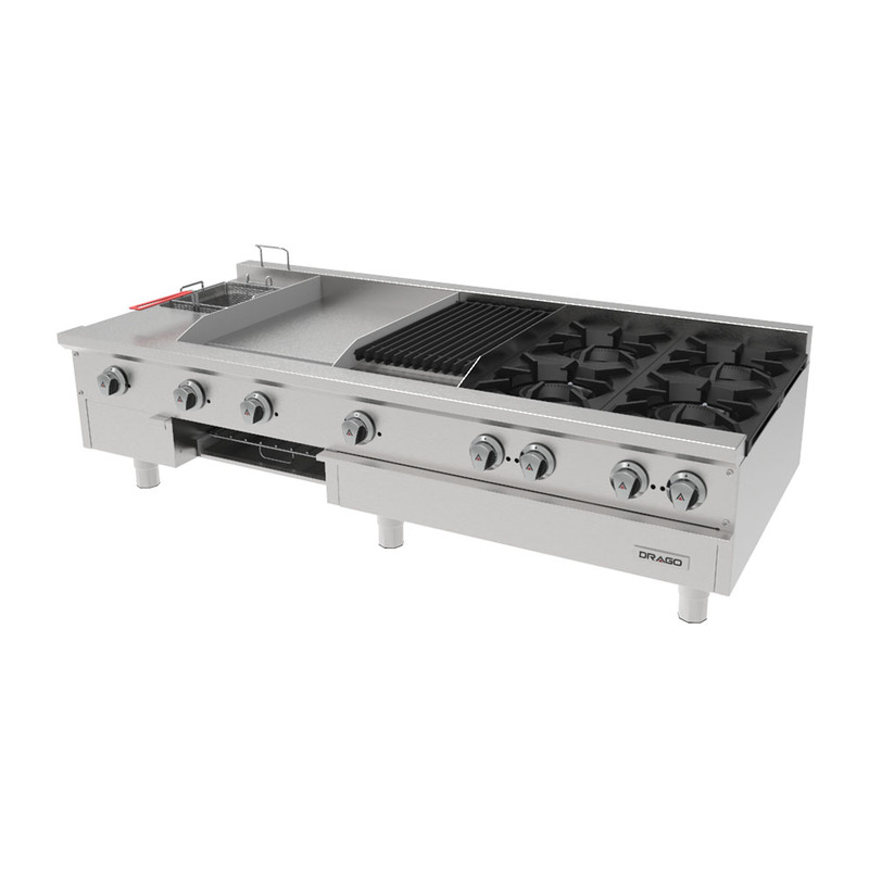 Estufa universal de mesa 4 quemadores asador plancha freidora y gratinador GPA-421-VE