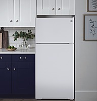 GE® GPE17CTNRWW ENERGY STAR® 16.6 Cu. Ft. Recessed Handle Top-Freezer Refrigerator