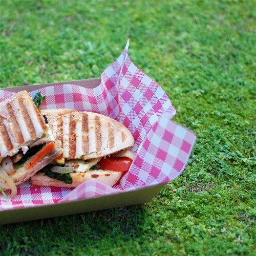 Greaseproof Paper Gingham Red 320X200mm