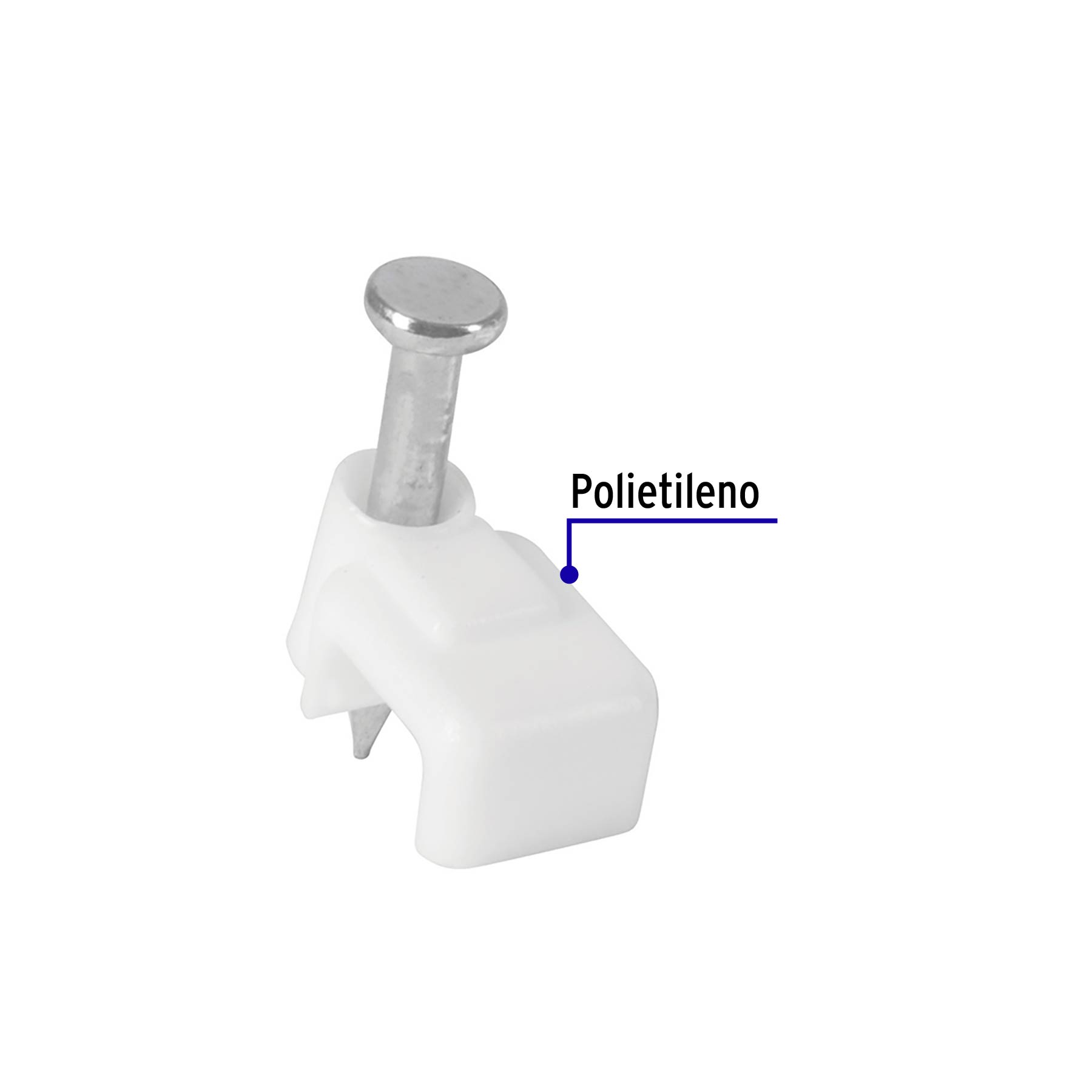 Bolsa con 20 grapas blancas de 3 x 6 mm para cable plano - GPL-5B / 48277