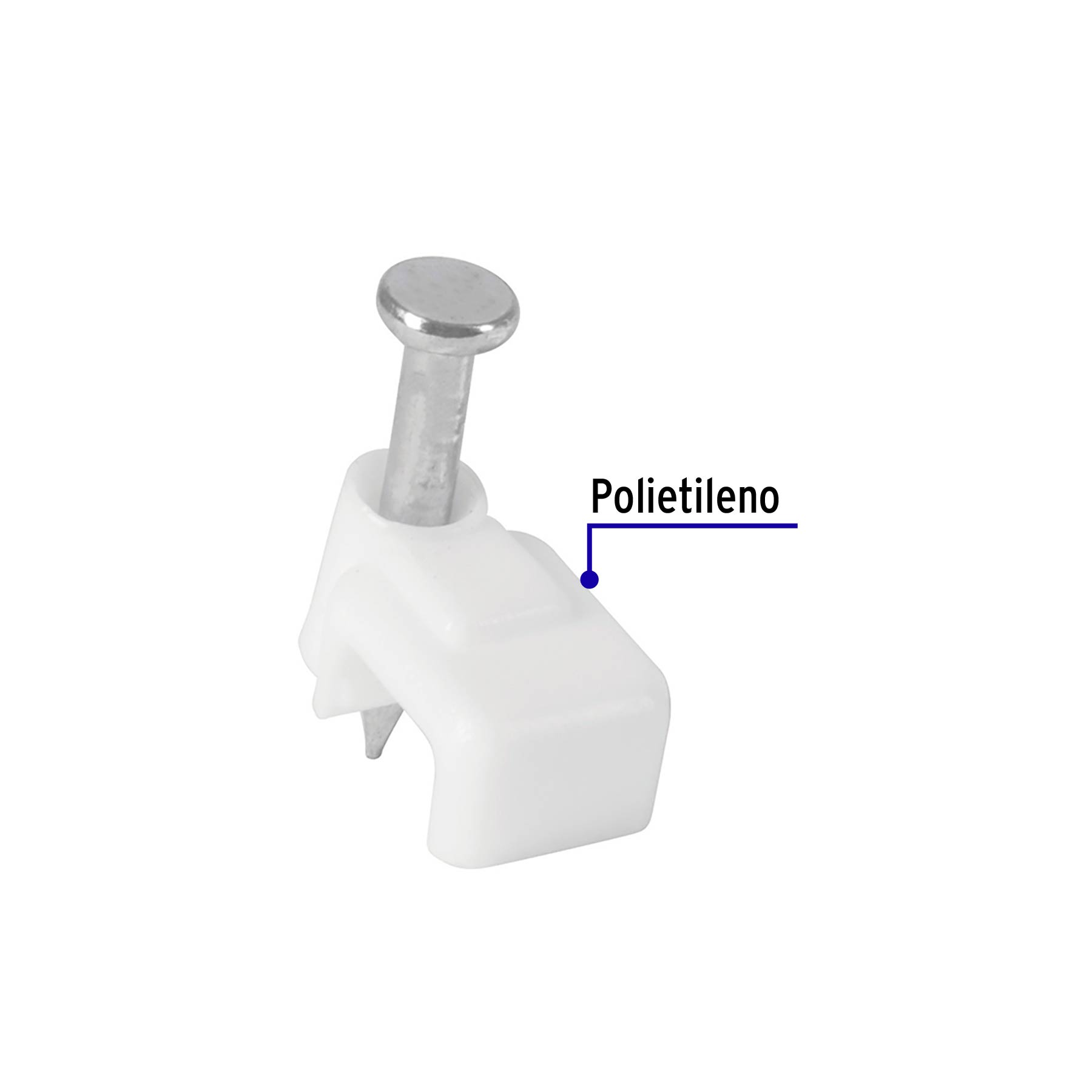 Bolsa con 500 grapas blancas de 3 X 6 mm para cable plano - GPL-5BG / 43044