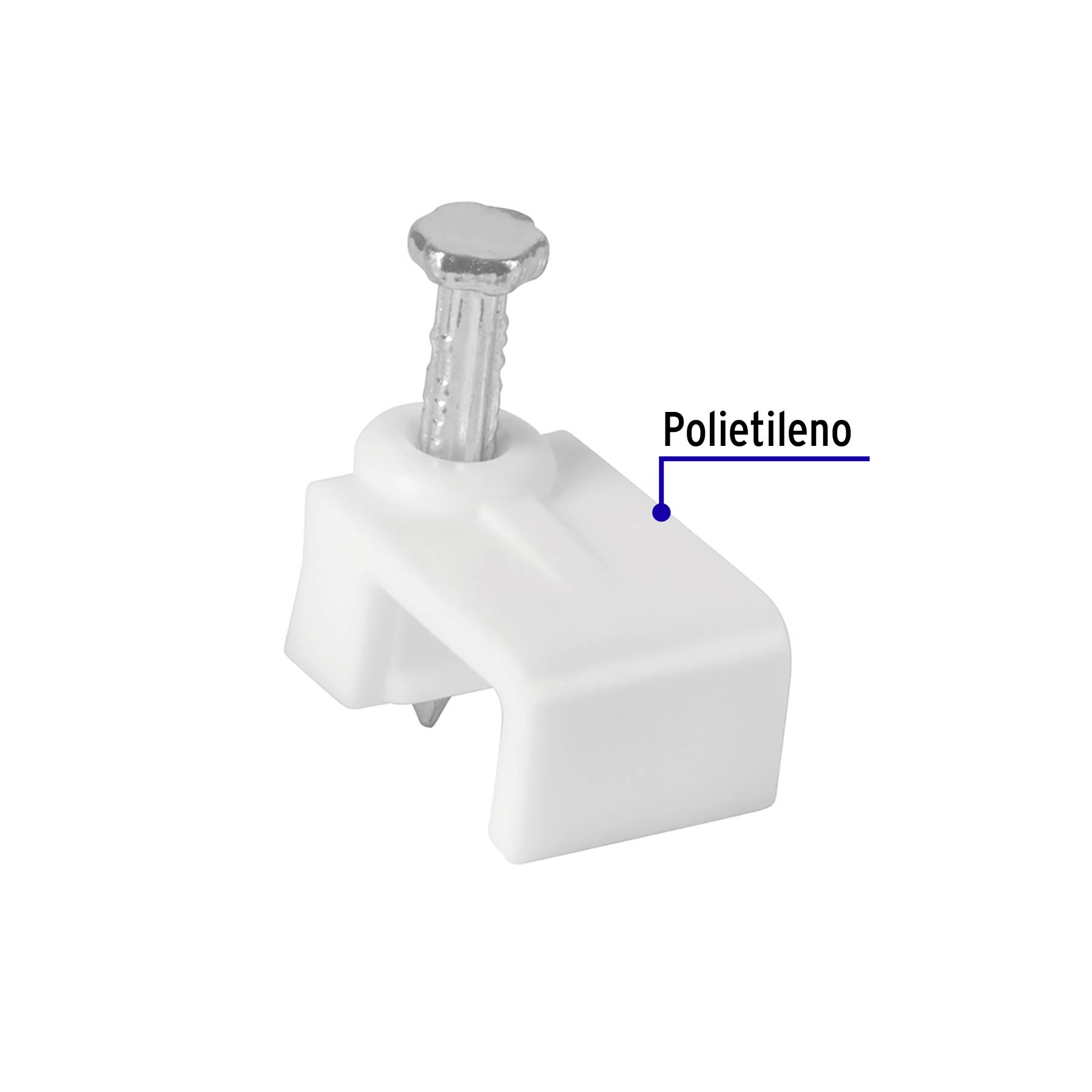 Bolsa con 500 grapas blancas de 5 X 8.5 mm para cable plano - GPL-8BG / 43045