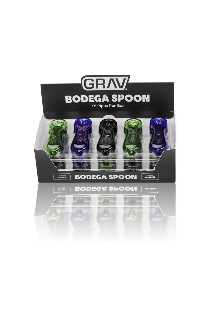 GRAV® Bodega Spoon w/ POP Display - 15 Pack Assorted Colors