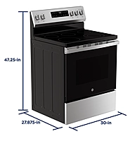 GE® GRF500PVSS 30" Free-Standing Electric Range with Crisp Mode