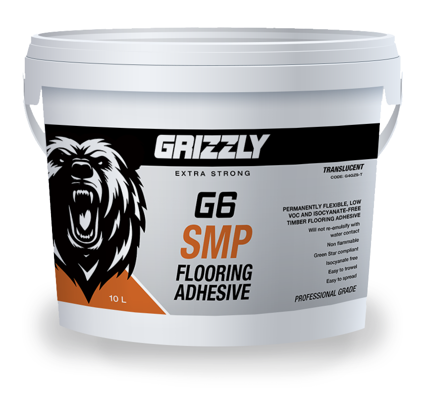 G6 Grizzly SMP Flooring Adhesive 10L Bucket Light Brown