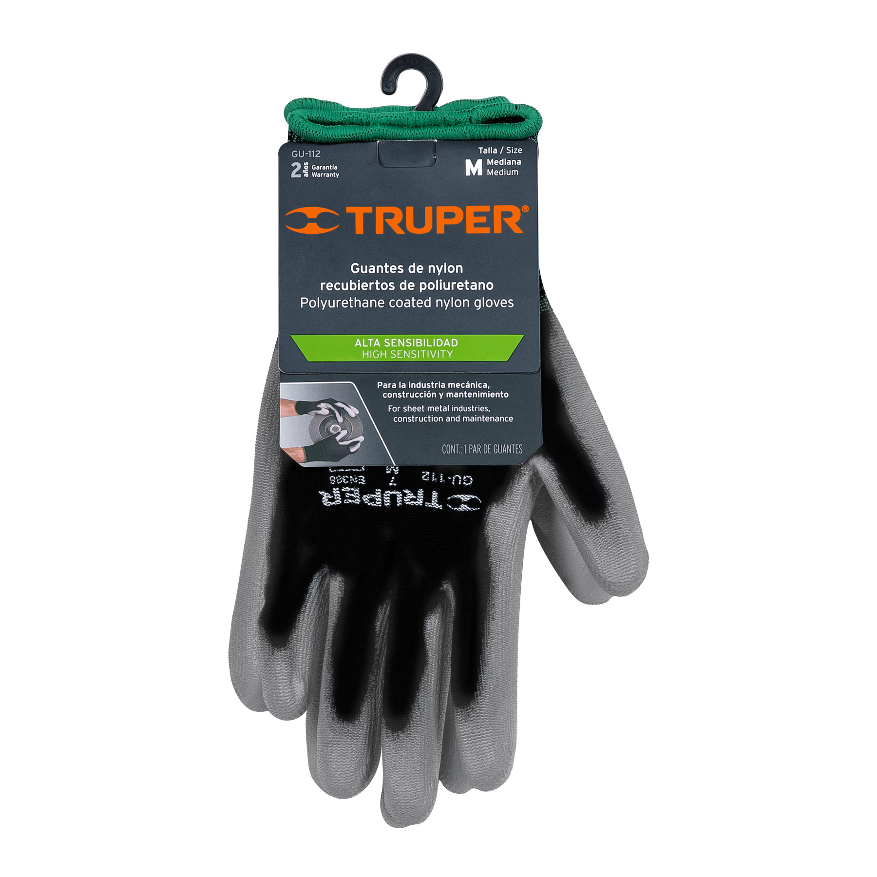 Guantes de nylon recubiertos de poliuretano, medianos - GU-112 / 13291
