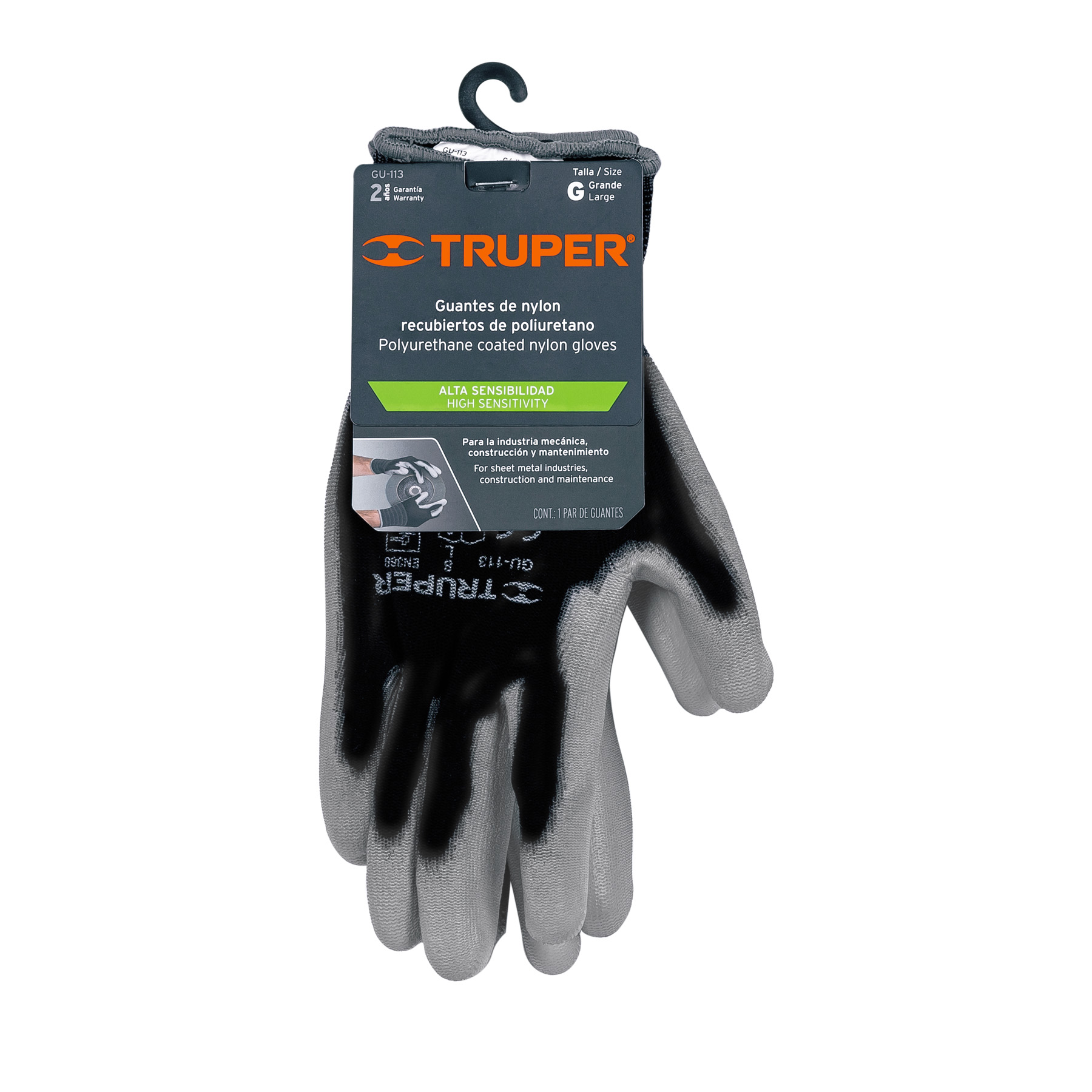 Guantes de nylon recubiertos de poliuretano, grandes - GU-113 / 13292