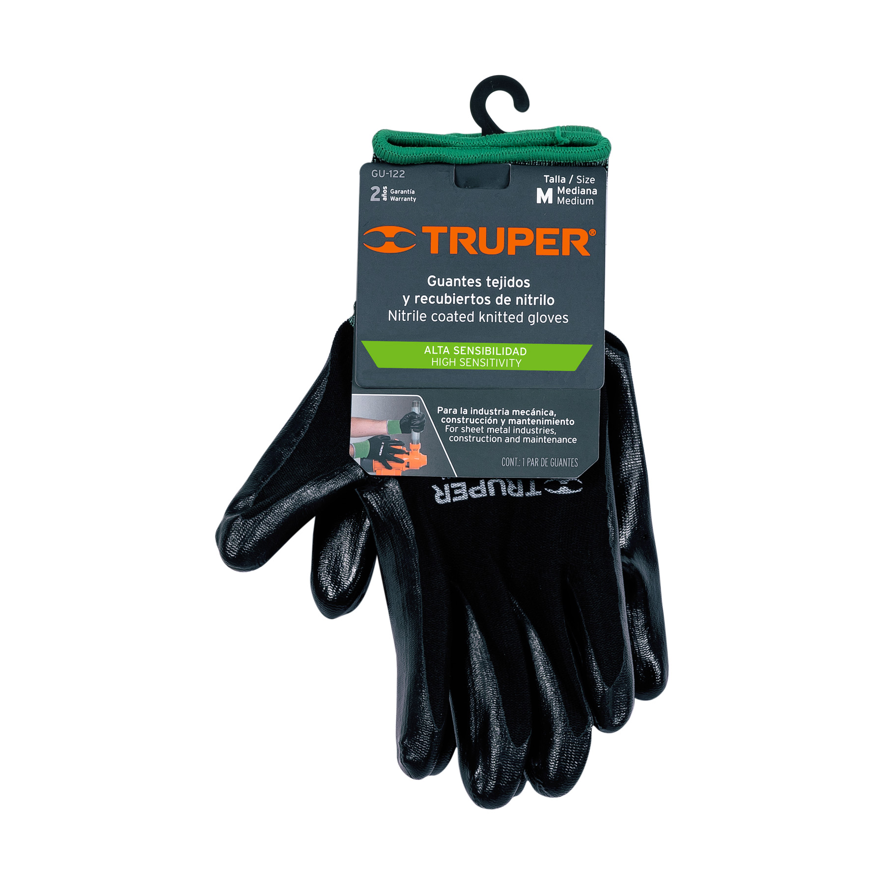 Guantes de nylon recubiertos de nitrilo, medianos - GU-122 / 13294