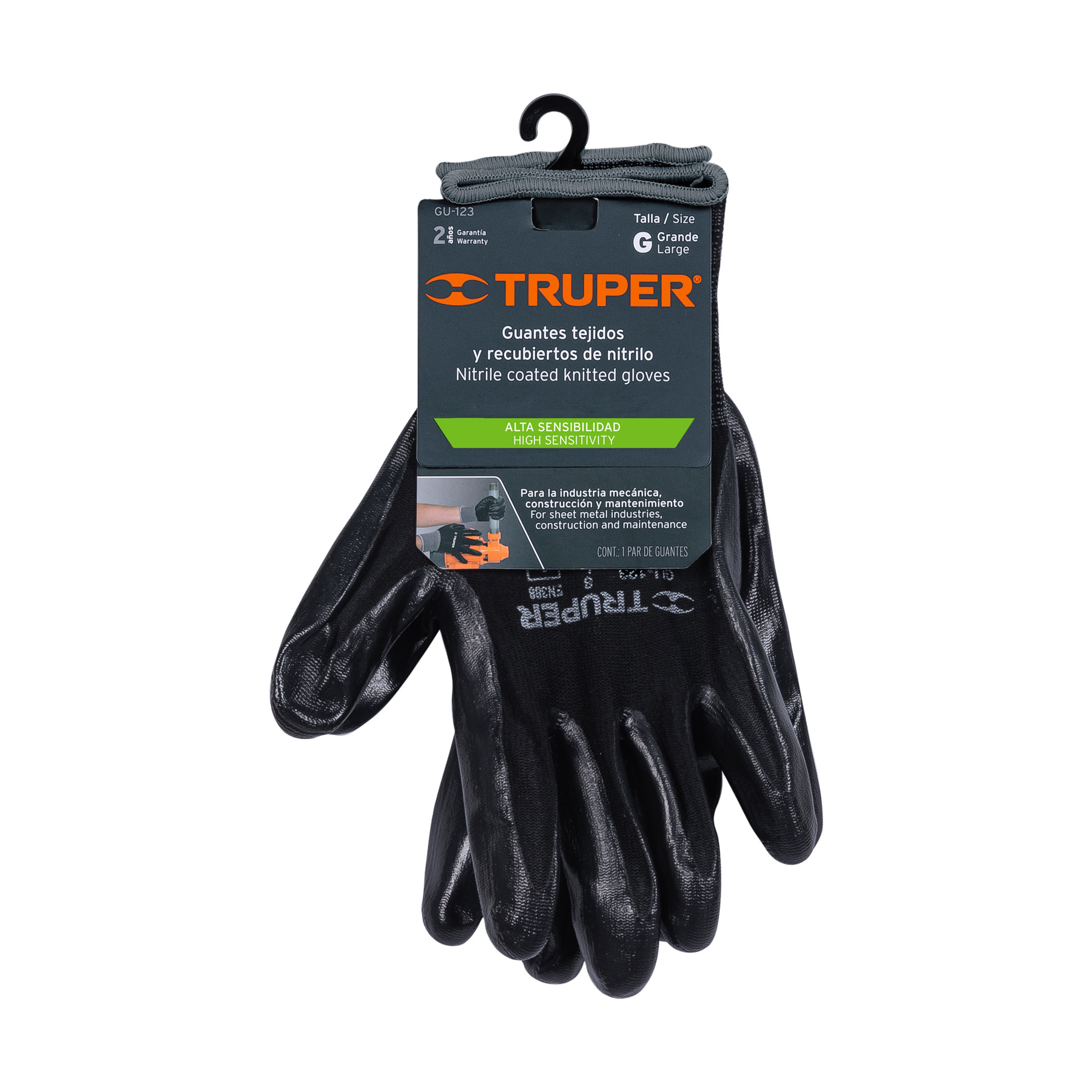 Guantes de nylon recubiertos de nitrilo, grandes - GU-123 / 13295