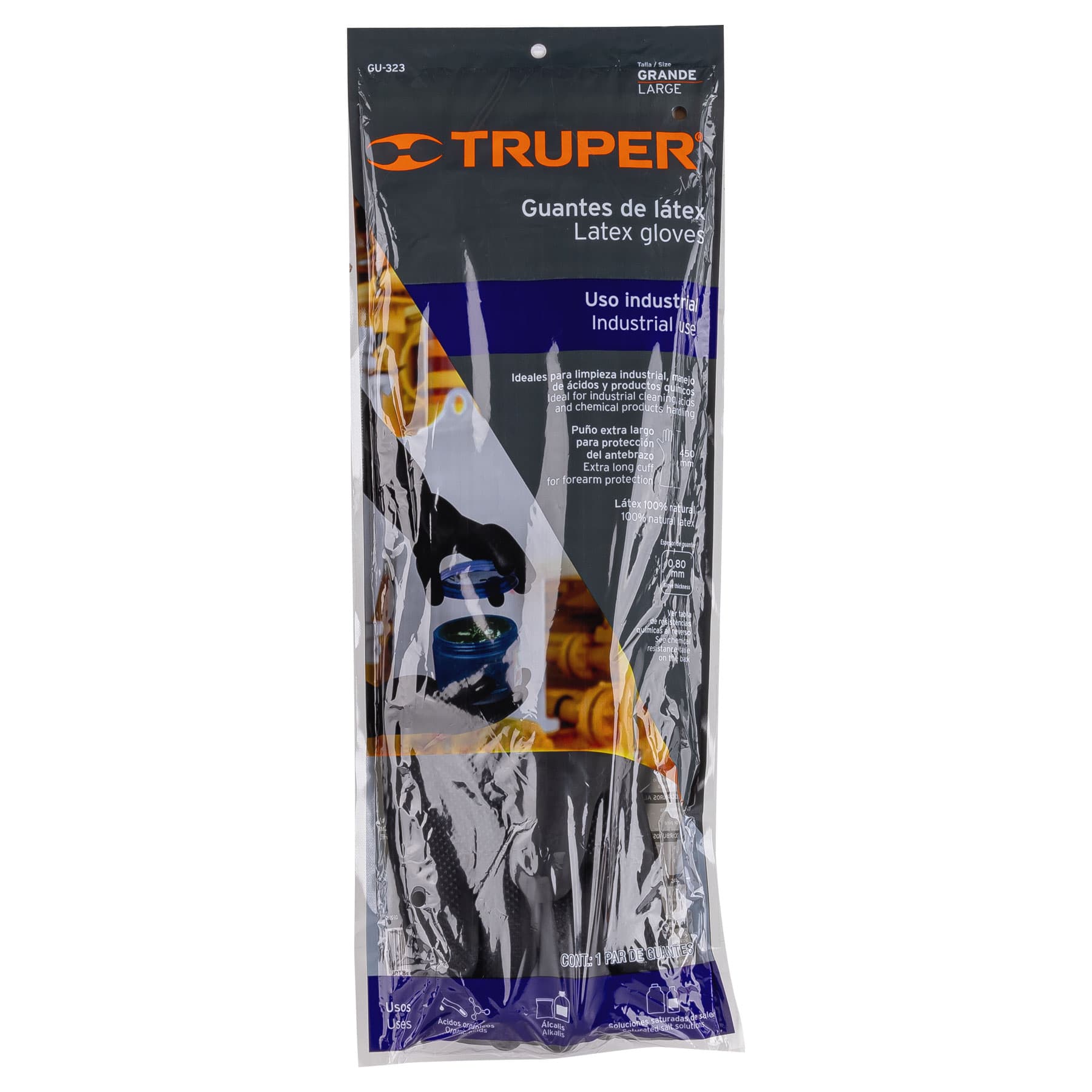 Guantes de látex industriales, grandes - GU-323 / 14269