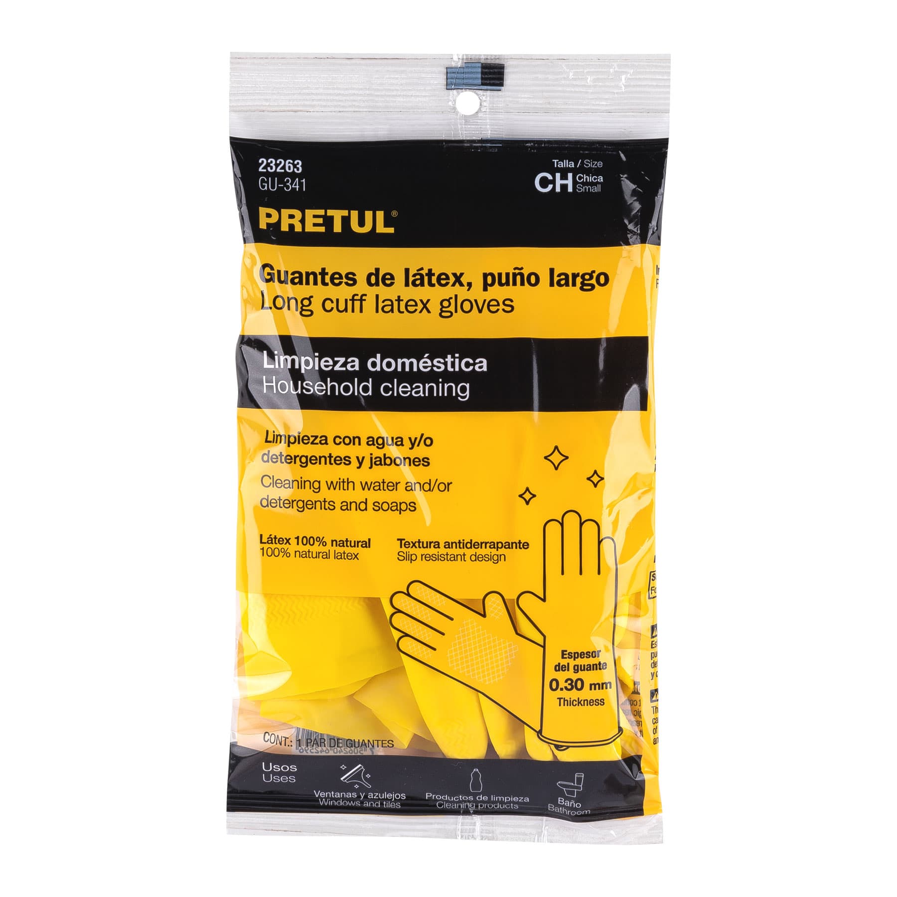 Guantes de látex para limpieza, chicos, Pretul - GU-341 / 23263