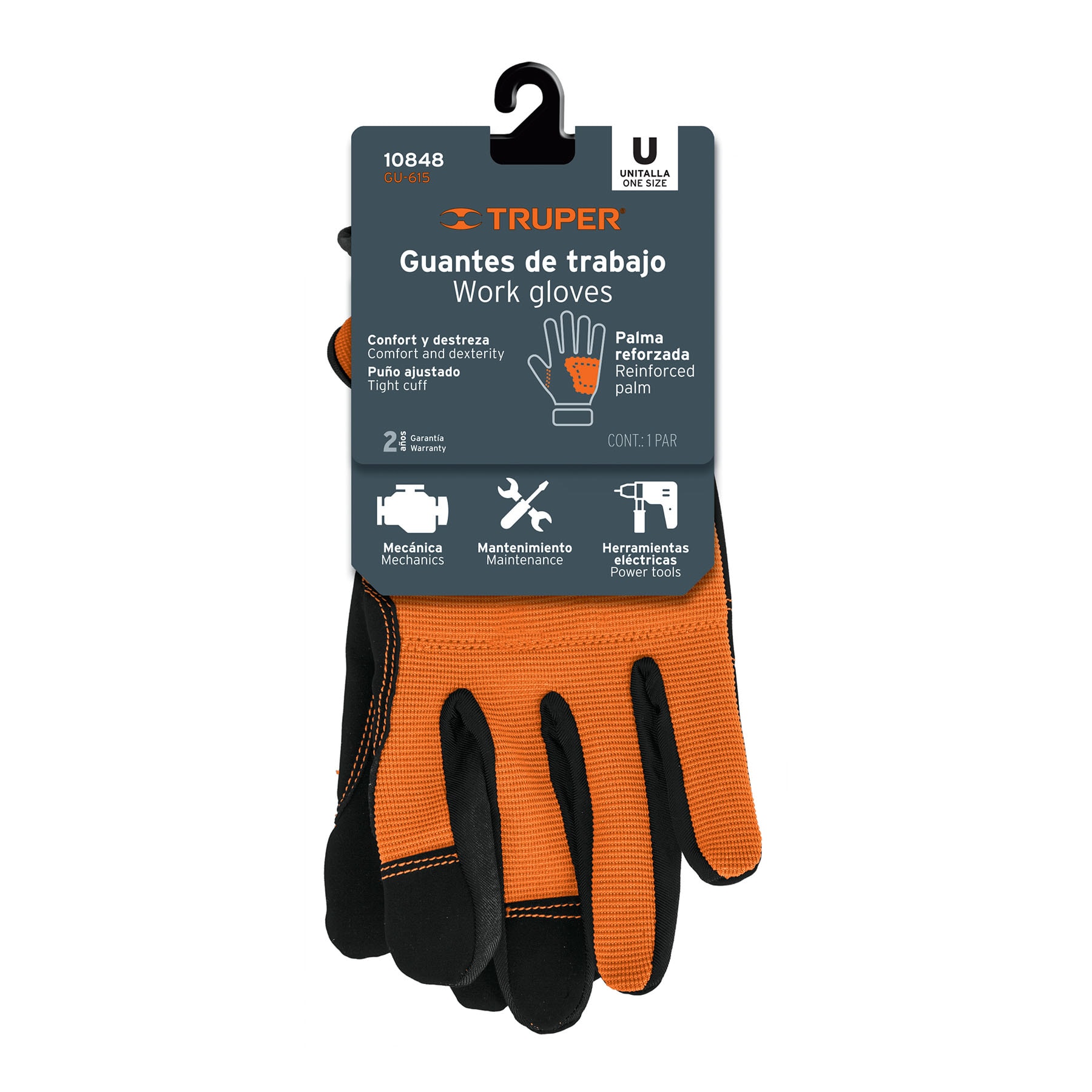 Guantes para mecánico, palma reforzada - GU-615 / 10848