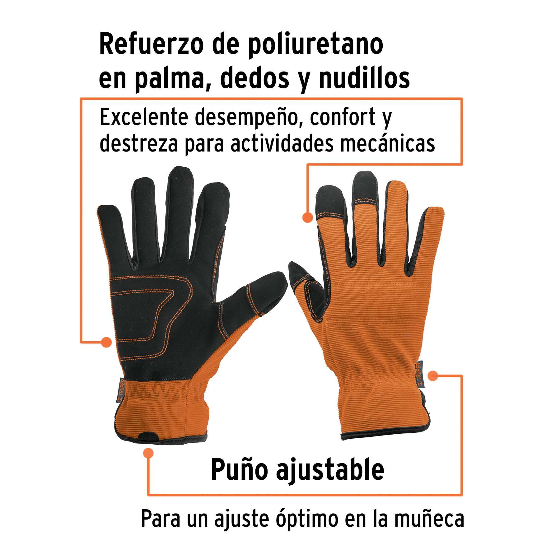 Guantes para mecánico, palma reforzada - GU-615 / 10848