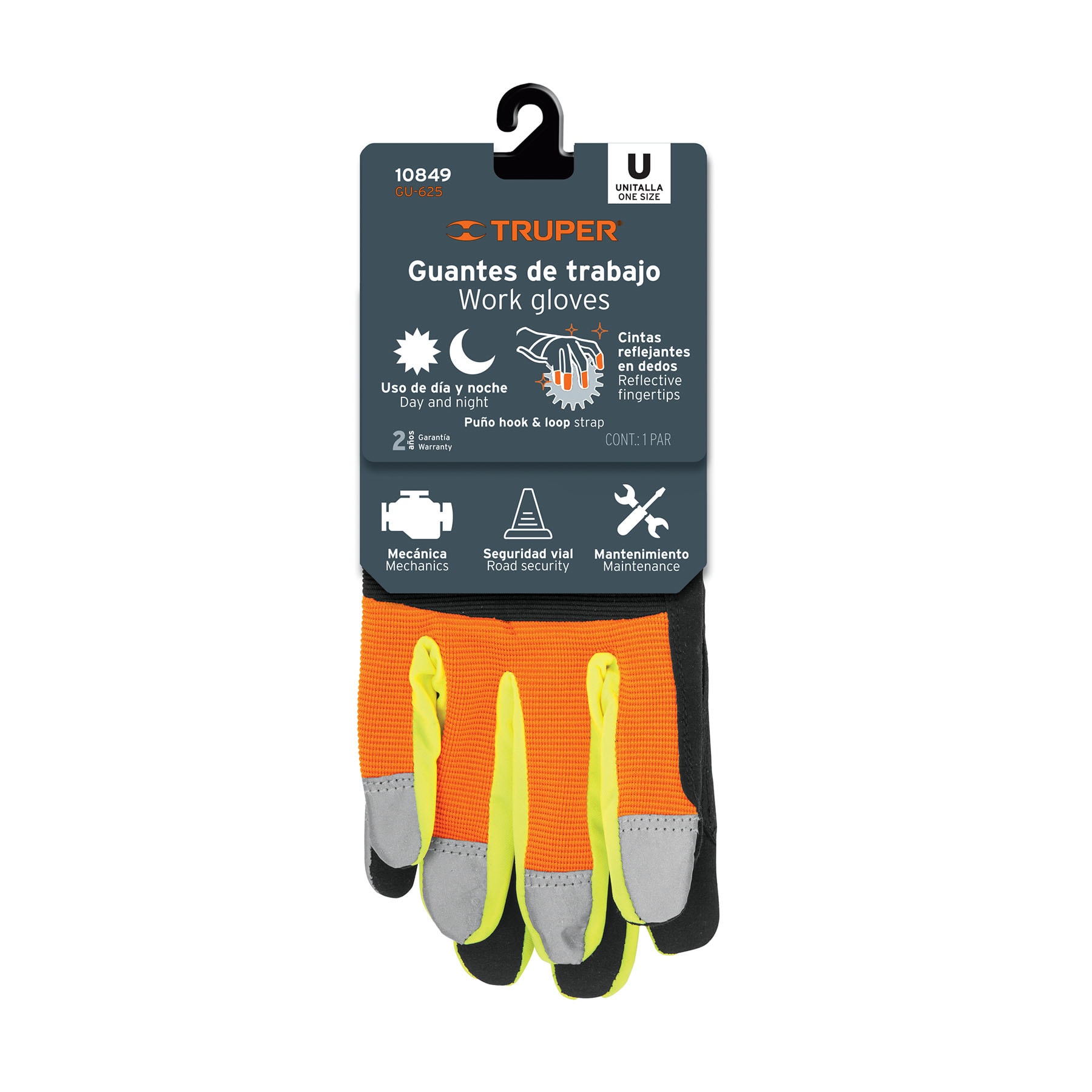 Guantes para mecánico, alta visibilidad - GU-625 / 10849