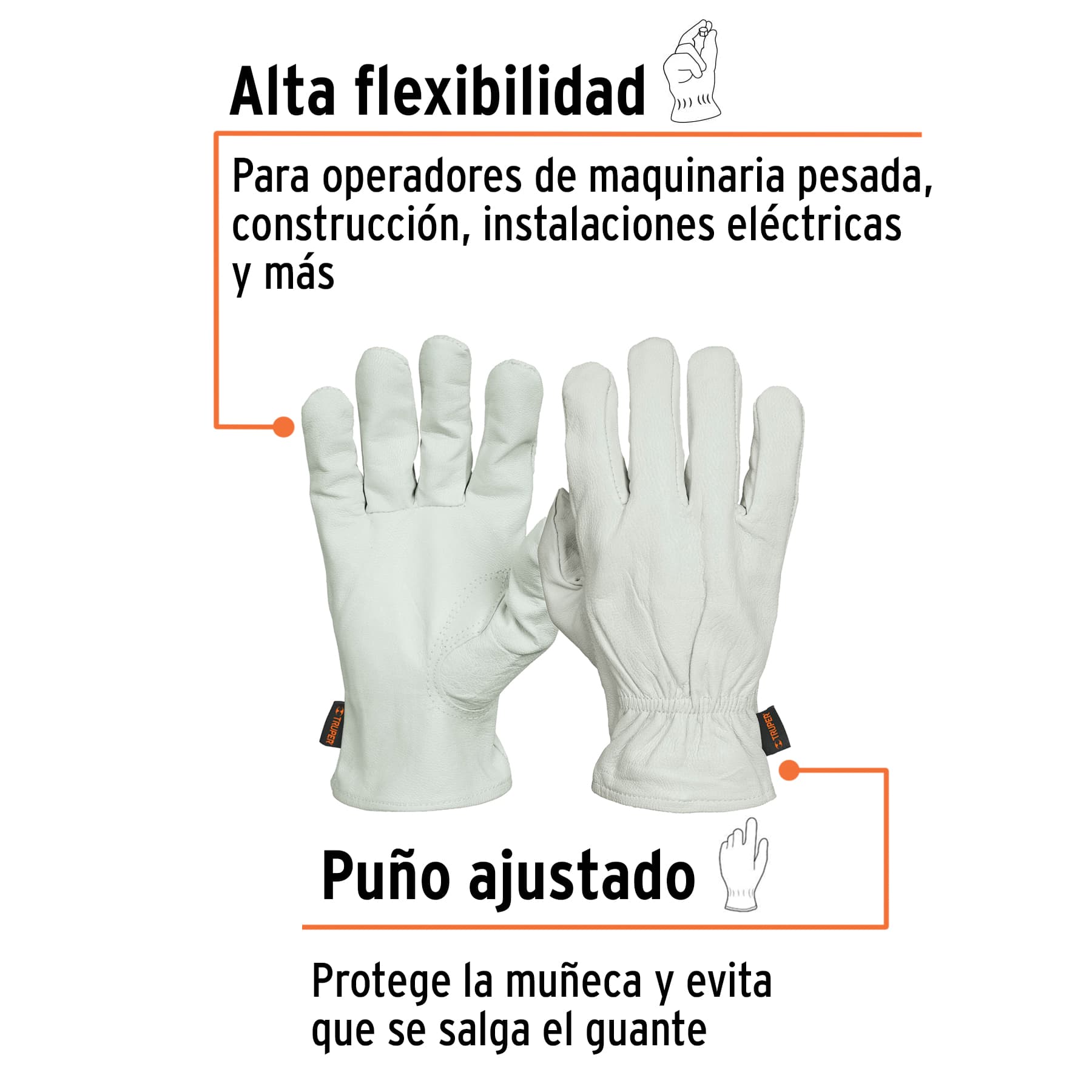 Guantes de piel de cabra, tipo operador - GU-725 / 14286