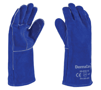 GUANTE CARNAZA SOLDADOR AZUL HILO KEVLAR SUK