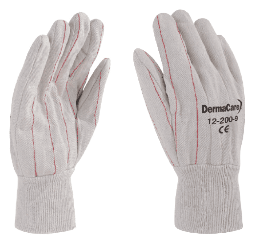 GUANTE DE LONA BLANCO DOBLE PALMA 12200