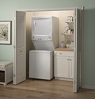 GE® GUD27ESSMWW Unitized Spacemaker® 3.8 cu. ft. Washer and 5.9 cu. ft. Electric Dryer