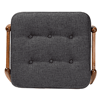 Rio Ottoman – Charcoal Linen with Sculpted Walnut Legs Rio Ottoman – Charcoal Linen with Sculpted Walnut Legs