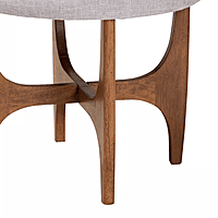 Oslo Round Stool – Natural Linen with Walnut Finish Oslo Round Stool – Natural Linen with Walnut Finish