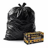 GUTSTER - HD Contractor Bags - 42G 3mil Black 50ct Flap Tie