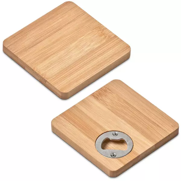 Serve Bamboo Bottle Opener Coaster