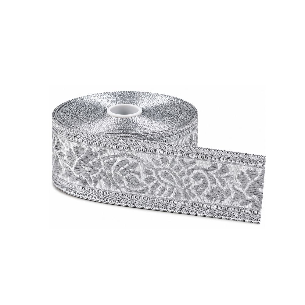 Galon Plateado 4 Cm Rollo x 20 Yardas
