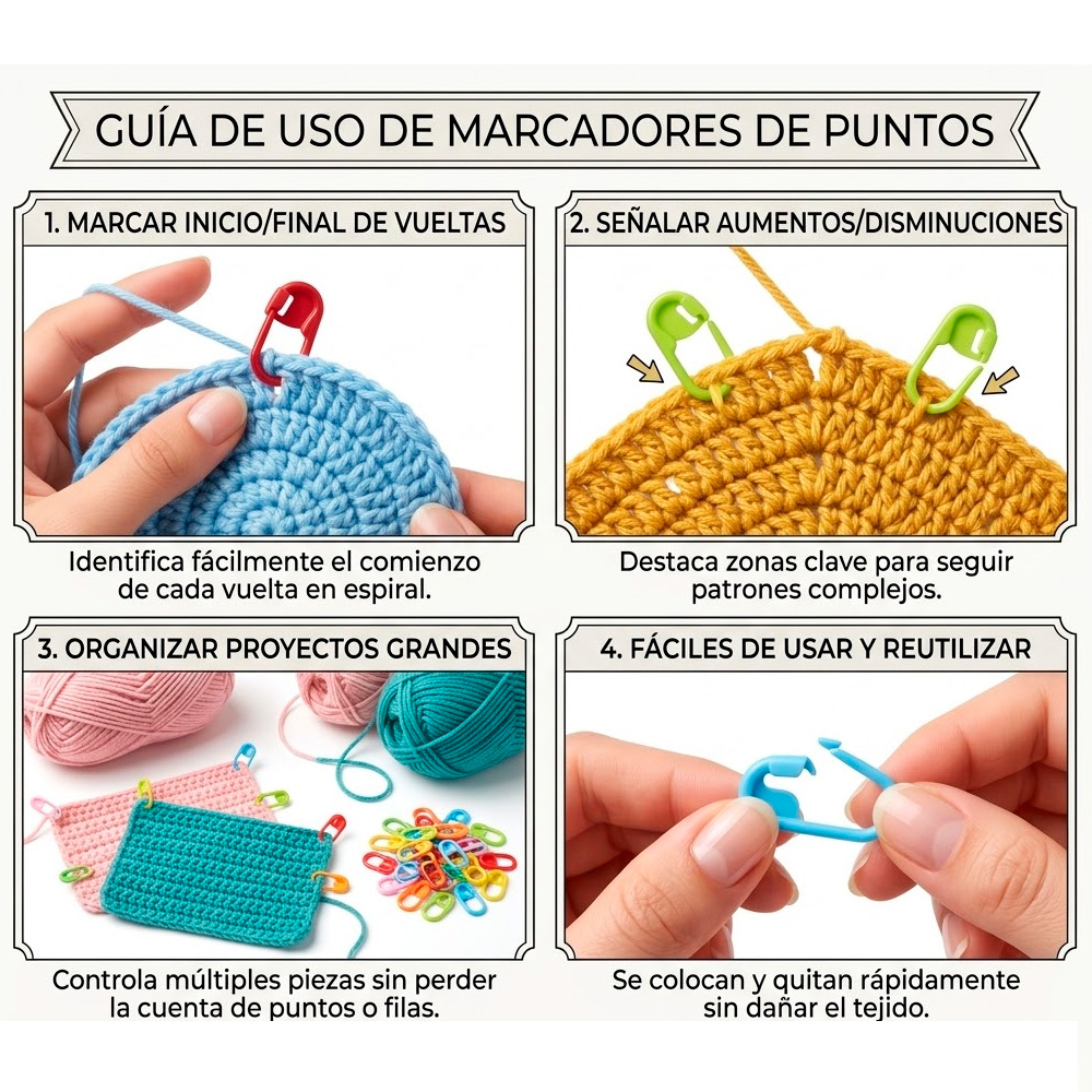 Gancho Marca Puntadas Plastico Paquete X 200 Unidades