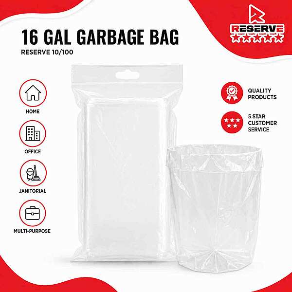 Garbage Bag Star-sealed 16gal Reserve Clr 10/100/1