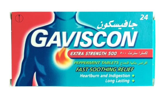 Gaviscon Extra Strength 500 Peppermint Tabs 24s