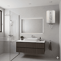An elegant Usha 15L water heater in a subtle Misty-Ivory finish. An elegant Usha 15L water heater in a subtle Misty-Ivory finish.