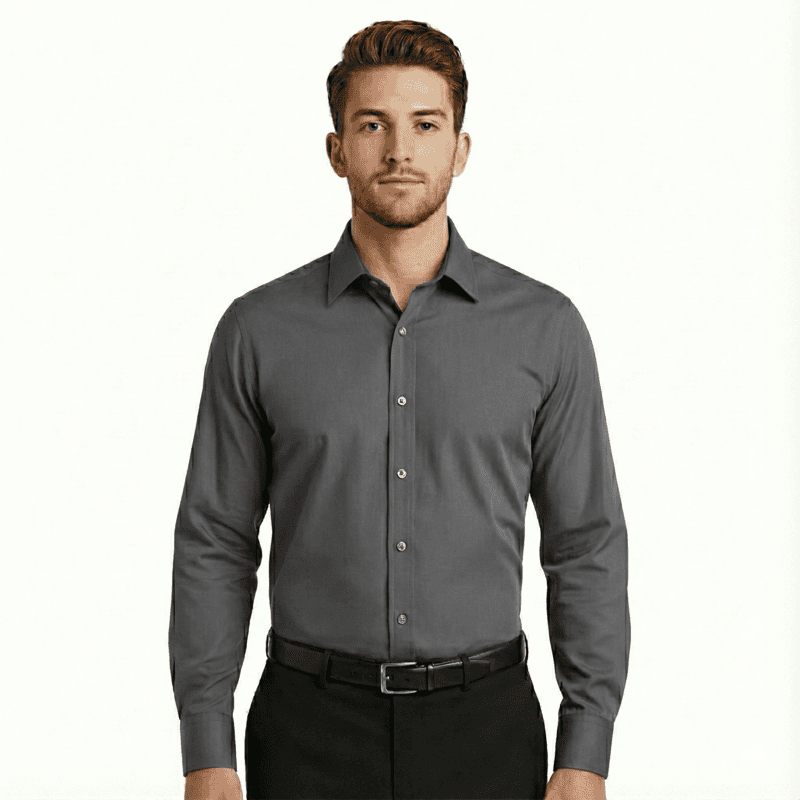 Men’s Formal Twill Dress Shirt – Poly-Cotton Blend