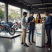 The 20-litre storage cabinet of the Voltas Minimagic Pure F shown open with pantry items inside.