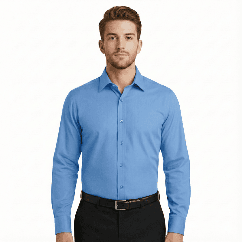 Men’s Formal Twill Dress Shirt – Poly-Cotton Blend