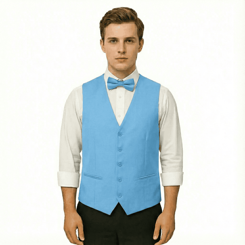 Men’s 4-Button Blazer-Collar Waistcoat – England TR Fabric